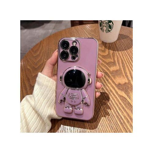Astronaut Phone Case For Iphone 11 12 13 14 Pro Max XS X XR 7 8 Plus SE 22 Mini Shockproof Silicone Kickstand CoverPurple