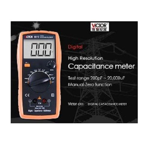 Digital handheld LCR meter for testing capacitance, resistance and inductance with a digital display.
