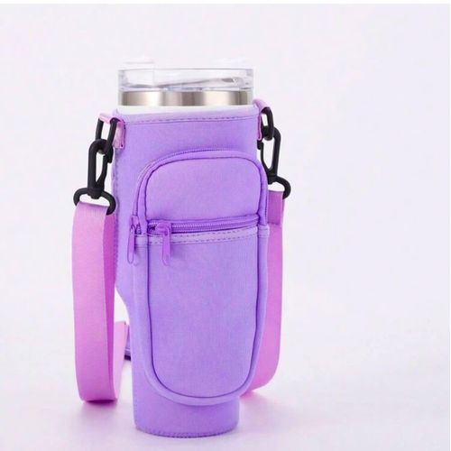 Portable stanley cup Water Bottle Carrier Bag with Shoulder Strap and Pocket