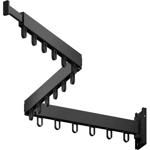 Laundry rack, wall mounted, wall assembly, three-fold folding, removable stand, hook for hanging, black