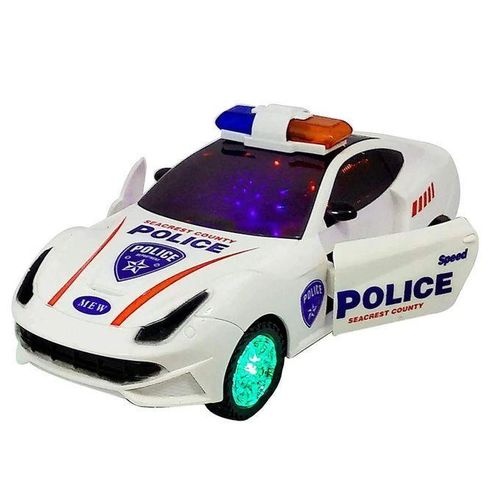 Car Toy For Kids With Light & Sound, 360 Degree Rotating Bump And Go Action,Police Car With Siren And Light ,Police
