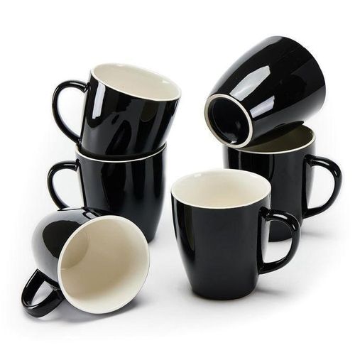 Ceramic 6Pc Black Tea Mugs