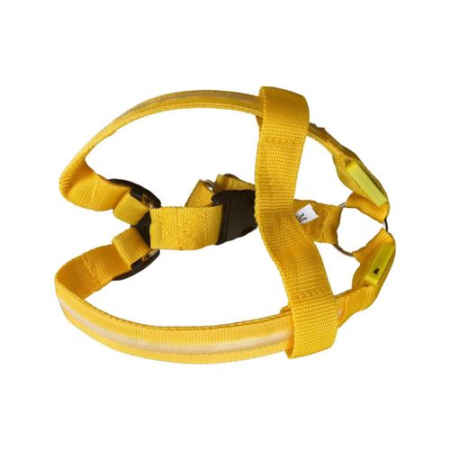 USB Rechargeable LED Luminous Dog Harness Night Glow Anti-Lost Chest Strap for Outdoor Walking