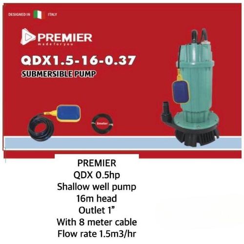QDX 0.5HP Water Transfer Pump – AC Submersible, 16m Head