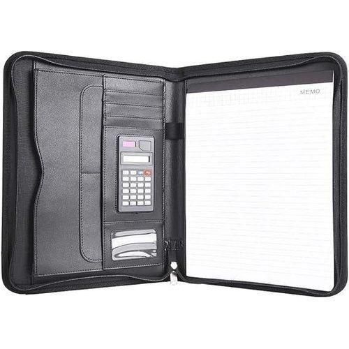 Business Portfolio Folder - 33x24x3cm, Zippered, Tablet Sleeve, Card Slots, Writing Pad