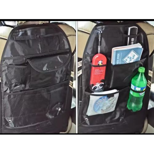 Multifunctional Car Back Seat Organizer Large Storage Bag with Tablet Holder Cup Pocket and Multi-Compartment Travel Organizer for Vehicles Family Kids Road Trips