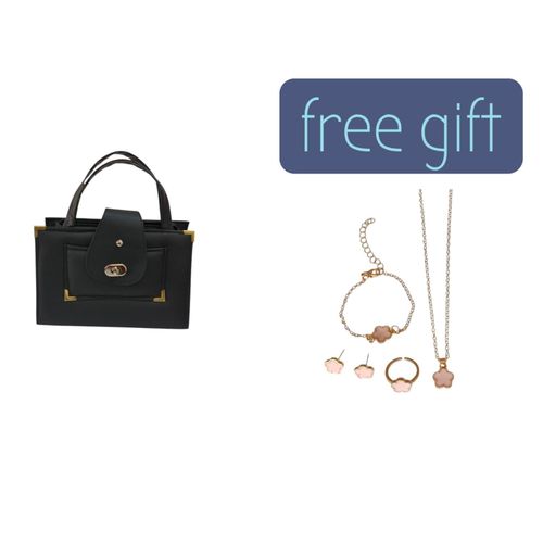 Elegant Durable Womens Handbag with Free 4PCS Jewelry Gift Set -Necklace Earrings Bracelet Ring Perfect for office work casual outings This handbag offers enough space to carry all your essentials As a bonus comes with FREE 4pc jewelry gift set