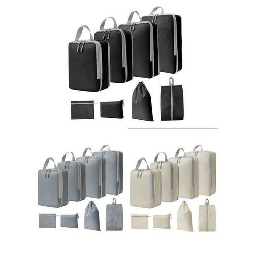 8 PCs Set Luggage Organizer or Compressible Packing Travel Storage Bag Cubes