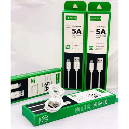 5A Original type C Fast Charging USB Cable and Data transfer 1 M - White