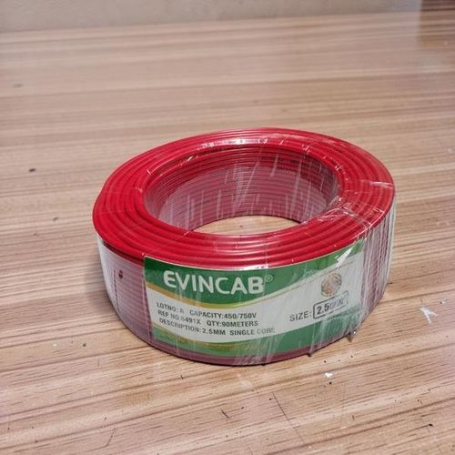 Long Lasting Red 25mm Single Core Solid Copper Wire High Strength Wiring Cable