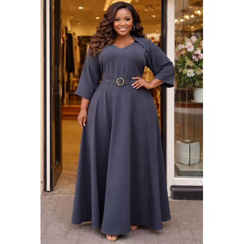 Ladies Perfect Design Gray Maxi Dress