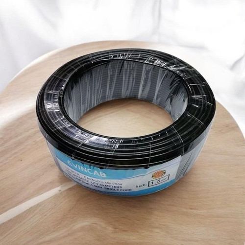 15mm Black Single Core Solid High Conductivity Stable Performance Electrical Wiring Cable