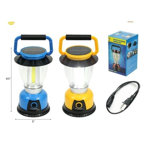 Rechargeable Solar Camping Lamp with Solar Panel & USB Charging – Portable LED Lantern for Outdoor Camping Emergency & Power Bank