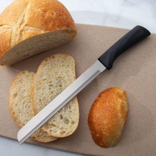 Stainless Steel Plastic Handle Serrated Bread Knife For Cutting Bread/Cake