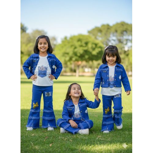 girls cute denim outfit set