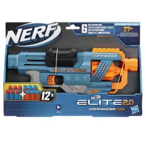 Elite 20 Commander RD-6 Blaster E9485 6-Dart Rotating Drum Slam Fire 27m Range Customizable with Tactical Rails