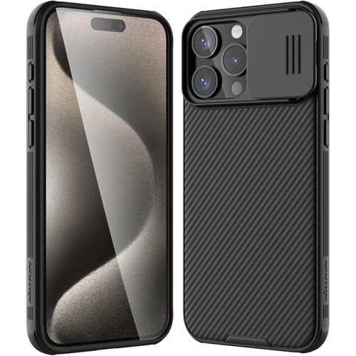 CamShield Pro Cover Case for Apple iPhone 16 Pro, Shockproof Anti-Scratch Protective Case with Sliding Camera Cover, Soft TPU + Hard PC Hybrid Back – Black