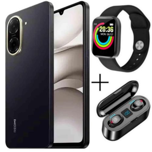 Redmi A5, 3GB RAM + 64GB ROM Memory, 6.88", 5200mAh, Dual Sim, 32MP - Black + FREE AMAZING GIFTS