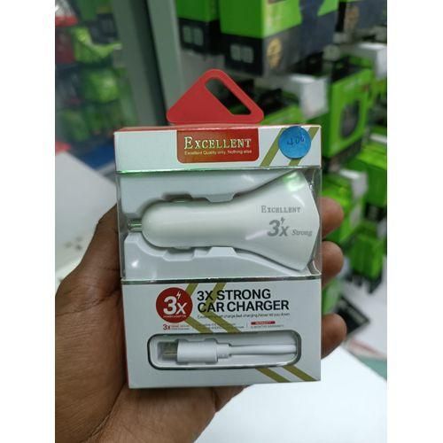 3X Car Charger With Dual USB Ports