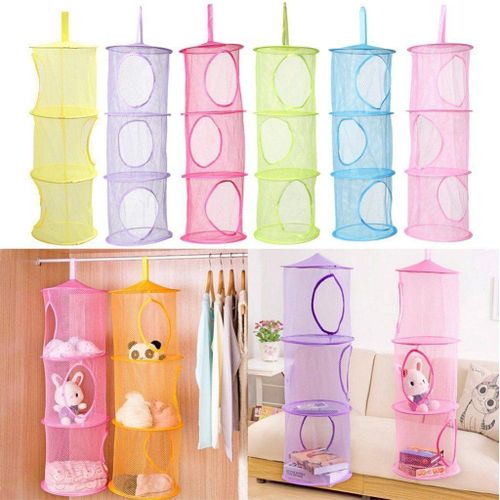 Toys / Socks / Panties Storage Net Barrel Organizer – Hanging Mesh Storage Basket