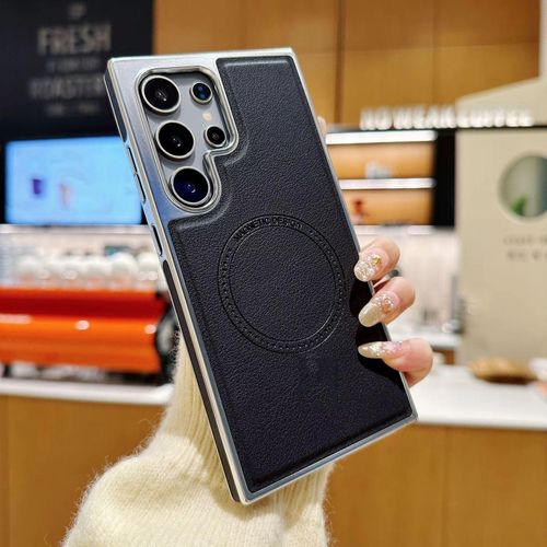 Samsung Galaxy S24 Ultra Premium Magnetic Leather Wallet Case with MagSafe - Sleek, Durable, and MagSafe Compatible Genuine Leather Protective Phone Cover