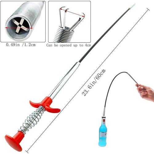 strong spring flexible 60cm 4 claws grabber- ideal as a plumbing declogging tool :flexible pipe dredge