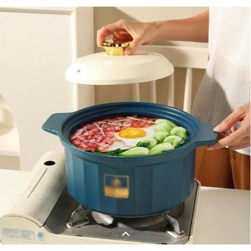 Ceramic casserole cooking pot with lid