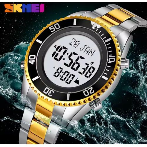 Premium Azan Watch Featuring Digital Display Azan Reminder Timer Function and Water Resistant Design