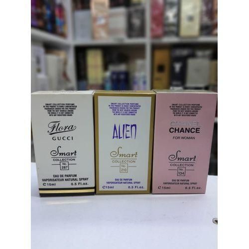 3 pack perfume set No 287 Flora By Gucci No 240 Alien By Mugler No 134 l Chance For Women