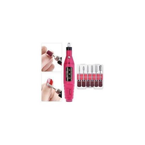 Professional Electric Nail Drill Machine - Portable Manicure & Pedicure Kit with 6 Filing Bits for Acrylic & Natural Nails