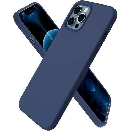 Share this product Compatible with iPhone 12 PRO MAX Case 6.7", Slim Liquid Silicone 3 Layers Full Covered Soft Gel Rubber Phone Case Protective Cover with Microfiber Lining 6.7 inch-Navy Blue
