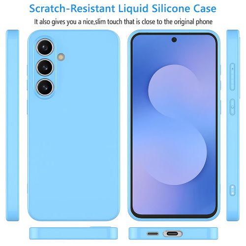 Soft Silicone Slim Fit Cover Anti-Scratch Shockproof Case for Samsung Galaxy S25 FE FE - Light Blue