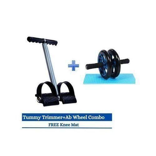 AB Wheel Double Wheel Abs Roller + Tummy Trimmer + FREE Knee Mat
