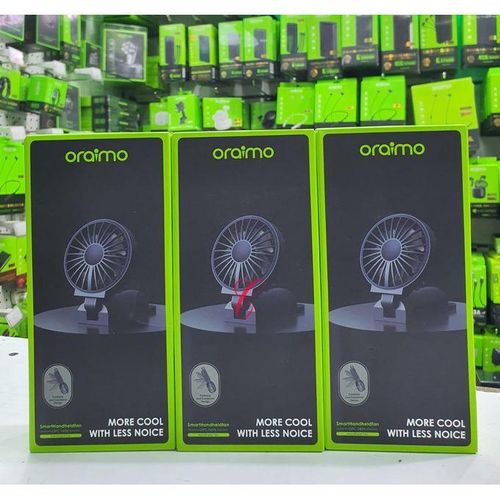 Oraimo Smart Handheld Fan OPC-F6TN – Dual Blades, 4-Speed Adjustable, Foldable Design With Carabiner, Up To 11 Hours Battery Life