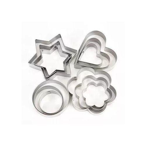 A Pack Of 12Pcs Stainless Steel Cookies Shapes