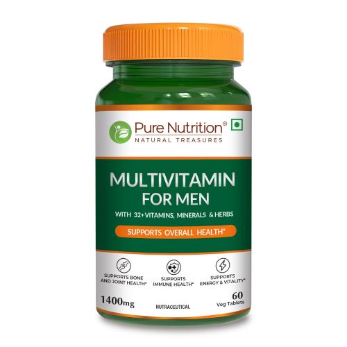 Multivitamin for Men 1400mg 60 Veg Tablets with Biotin Iron Moringa Ginseng Fenugreek and Green Tea Supports Energy Immunity Stamina and Overall Wellness