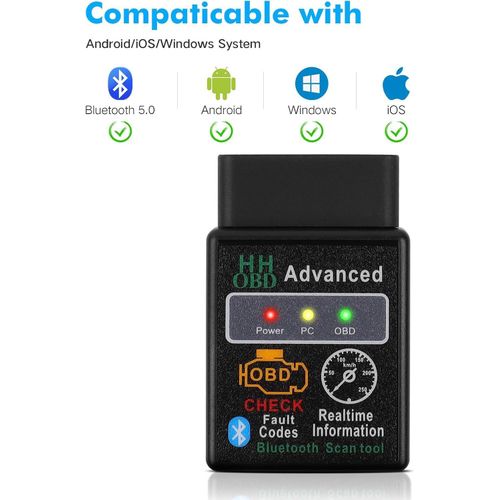 Bluetooth Pro OBDII Scan car diagnostic Tool for iPhone, windows & Android - OBD2 Car Scanner and Code Reader - Diagnose Check Engine, ABS, SRS, Airbag & plus other Issues on Vehicles 1996+