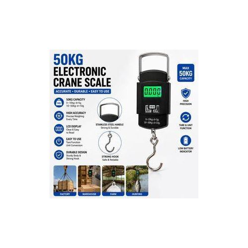 50kg Electronic Weighing Crane Scale,Industrial Heavy Duty Electronic Hanging Scale,Easy to Use,Digital Hanging Crane Scale for Farm,Factory,Construction,Hunting
