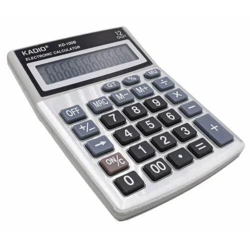 KD Electronic Calculator - 12 Digits, Angled Display, ABS Plastic