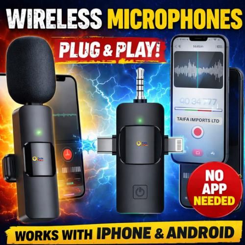 Wireless Microphone for Phones Cameras Plug Play No App Needed Crystal-Clear Sound for Vlogging Streaming