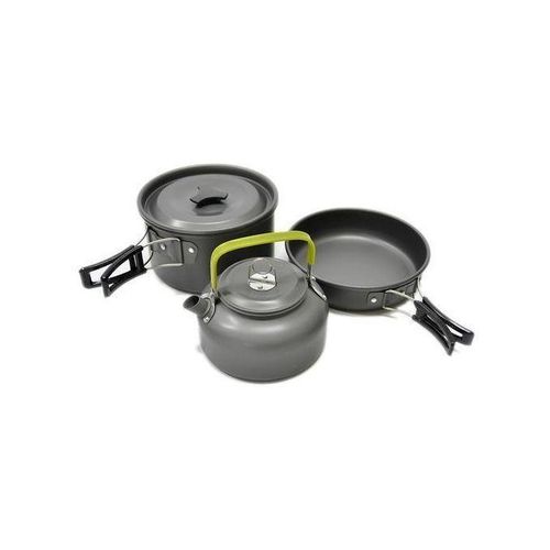 Ultra Light Aluminum Alloy Camping Cookware Utensils Outdoor Cooking Teapot Picnic Tableware Kettle Pot Frying Pan 3pcsSet