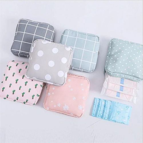 Cute Large Capacity Sanitary Napkin Storage Bags Cartoon Rabbit Bear Girls Physiological Period Tampon Organiser Bag Mini Bag