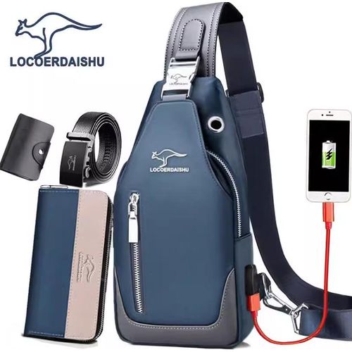 4 pcs Men's Anti-Theft Sporty Executive Backpack