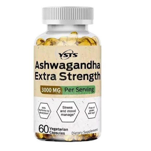 Ashwagandha Extract Capsule Stress Mood Relief Improving Sleep Anti-Anxiety Stress Relief Boost Brain 3000MG 60 Capsules