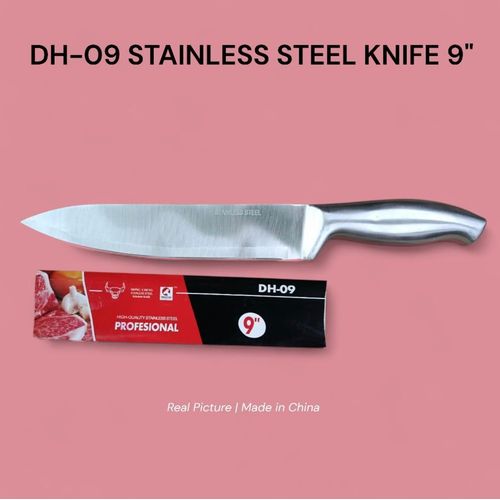 1pc KH-O9 Stainless Steel Knife – 9" Rust-resistant, durable, and maintains sharpness longer. Ideal for meat, vegetables, fruits, and general kitchen prep. Ideal For: Home kitchens, restaurants, catering services, and food prep tasks.