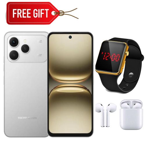 Spark 40, 6.67'' HD+, 256GB ROM + Up to 16GB RAM (Dual Sim) 50MP, 5200mAh - Grey + LED Watch + Earpods