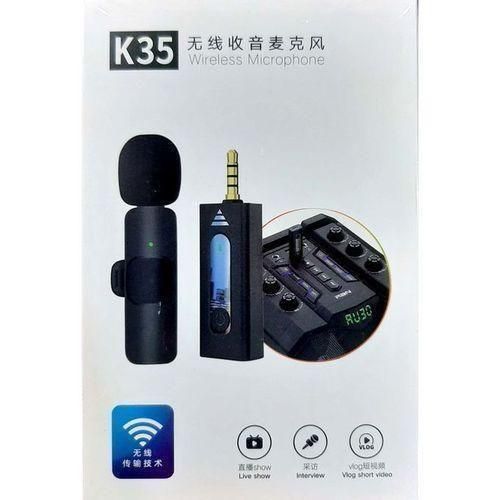 3.5 Mm Dual Mini Clip Lavalier Collar Lapel Wireless Mic Microphone for Mobile Phone Camera Vlogging K35