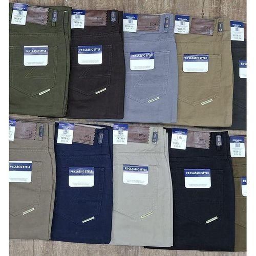 4Pc Elegant Hard Khaki Pants (Black, Beige, Green, Grey)