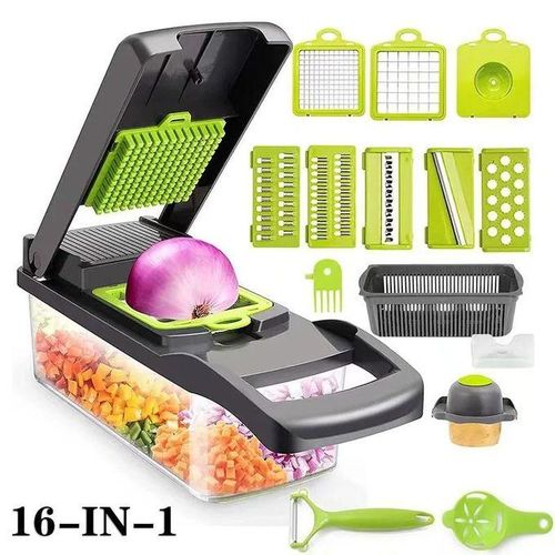 Multifunctional Vegetable Chopper Slicer Dicer Cutter,Veggie 16pc