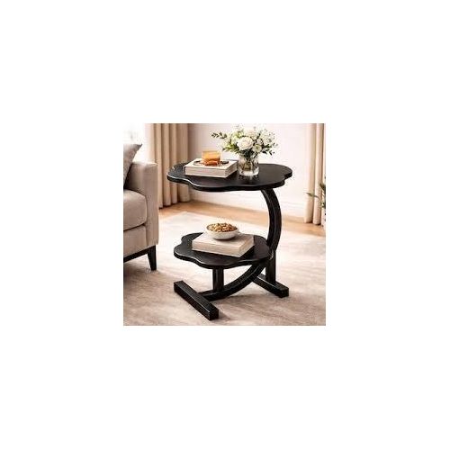Modern Two-Tier Side Table – Unique Flower Design, Compact Living Room Furniture